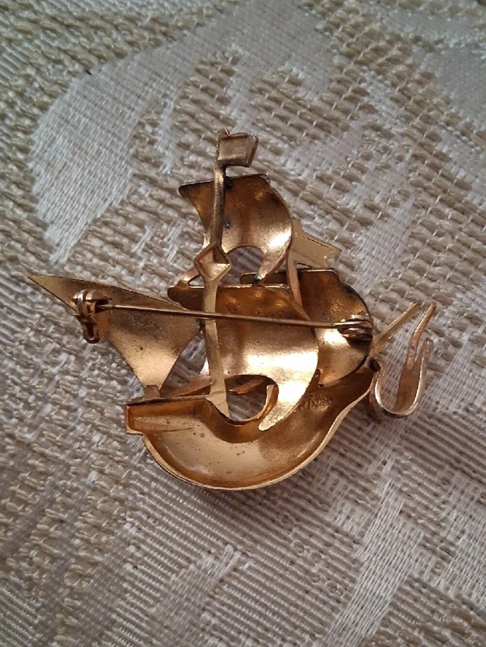 Vintage Sailing Ship Brooch